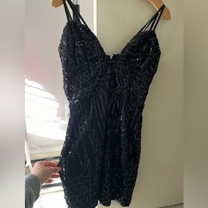 FashionNova Black Sequin Party Dress